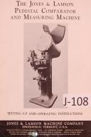 Jones & Lamson-Jones Lamson Pedestal Comparator and Measuring Machine Operation Setup Manual-Pedestal Type-01